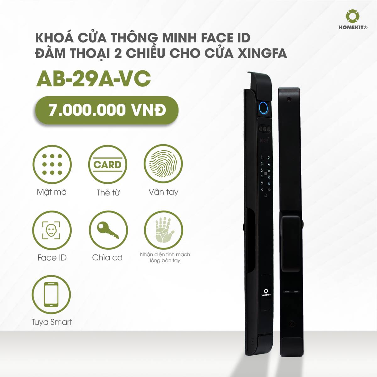 Khoá cửa nhận diện khuôn mặt cho cửa nhôm Xingfa AB-29A-VC - Image 5