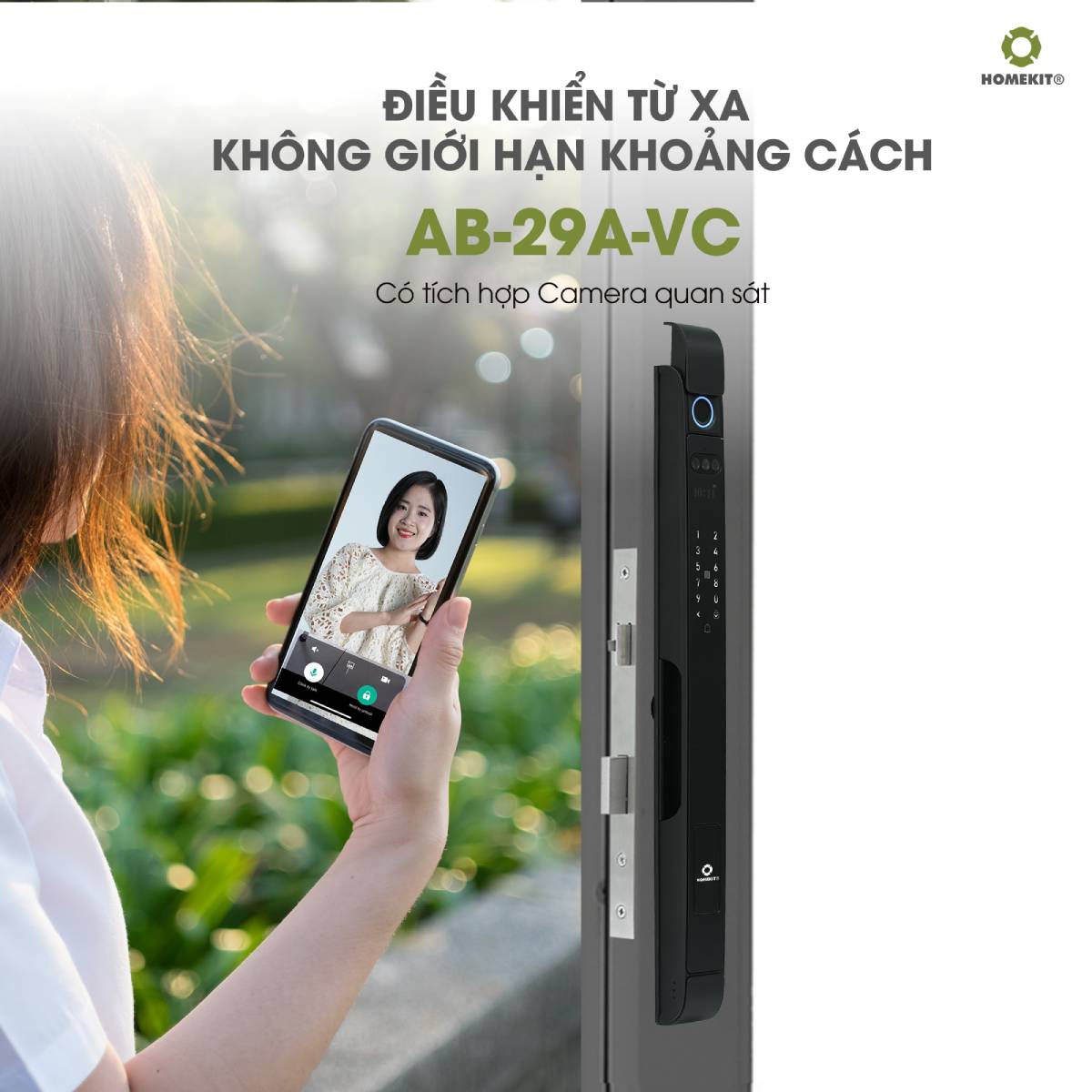 Khoá cửa nhận diện khuôn mặt cho cửa nhôm Xingfa AB-29A-VC - Image 2