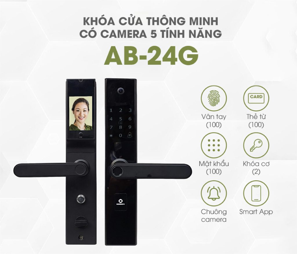Khoá cửa thông minh có camera 5 tính năng AB-24G HomeDash