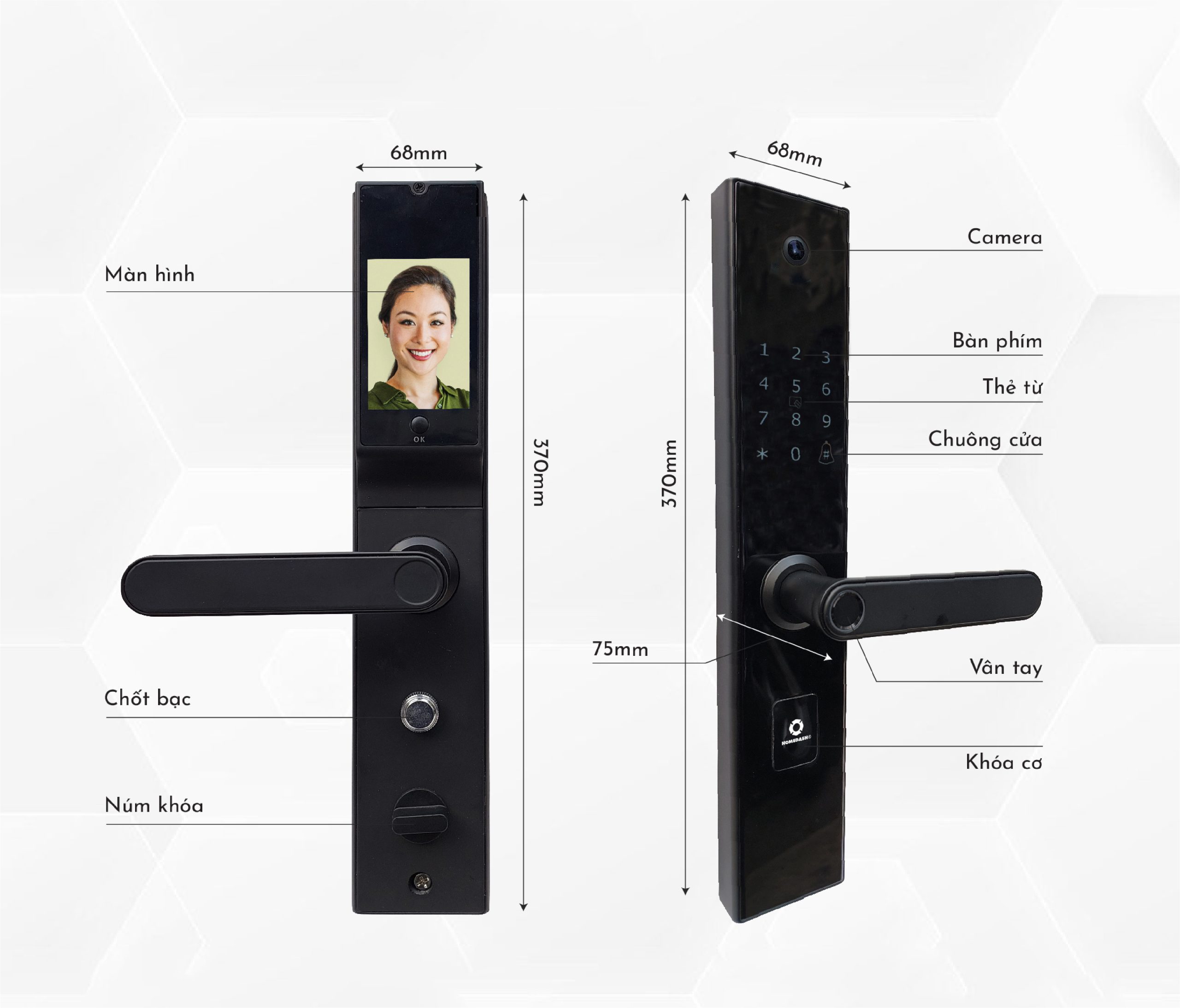 Khoá cửa thông minh có camera 5 tính năng AB-24G HomeDash - Image 2
