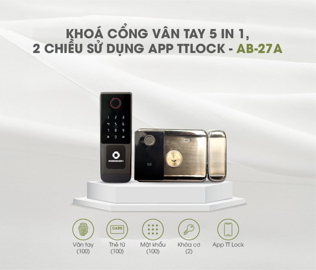 Quản lý khóa cổng AB-27A qua ứng dụng TTLock trên điện thoại