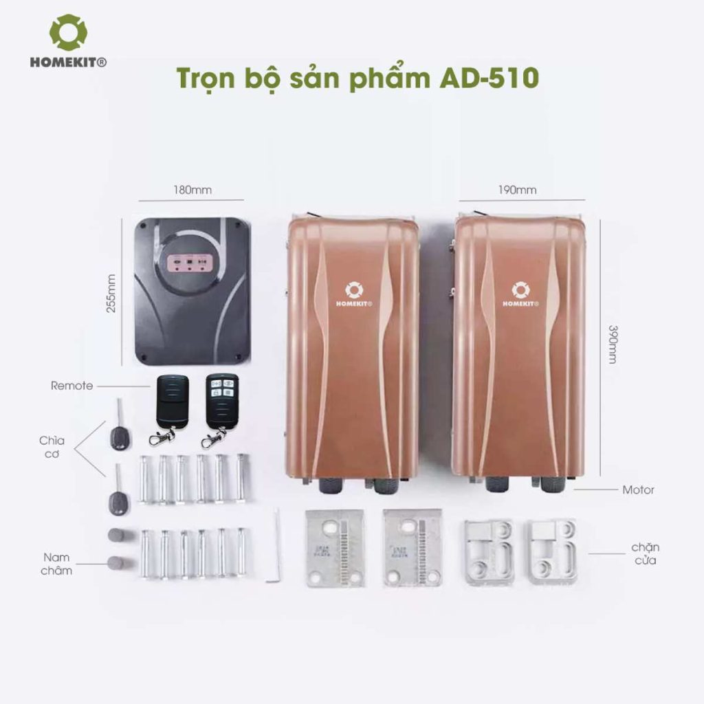Bộ Điều Khiển Cửa Cổng Tự Động Hai Cánh 3000kg Bằng Motor Điện AD-510 HomeDash