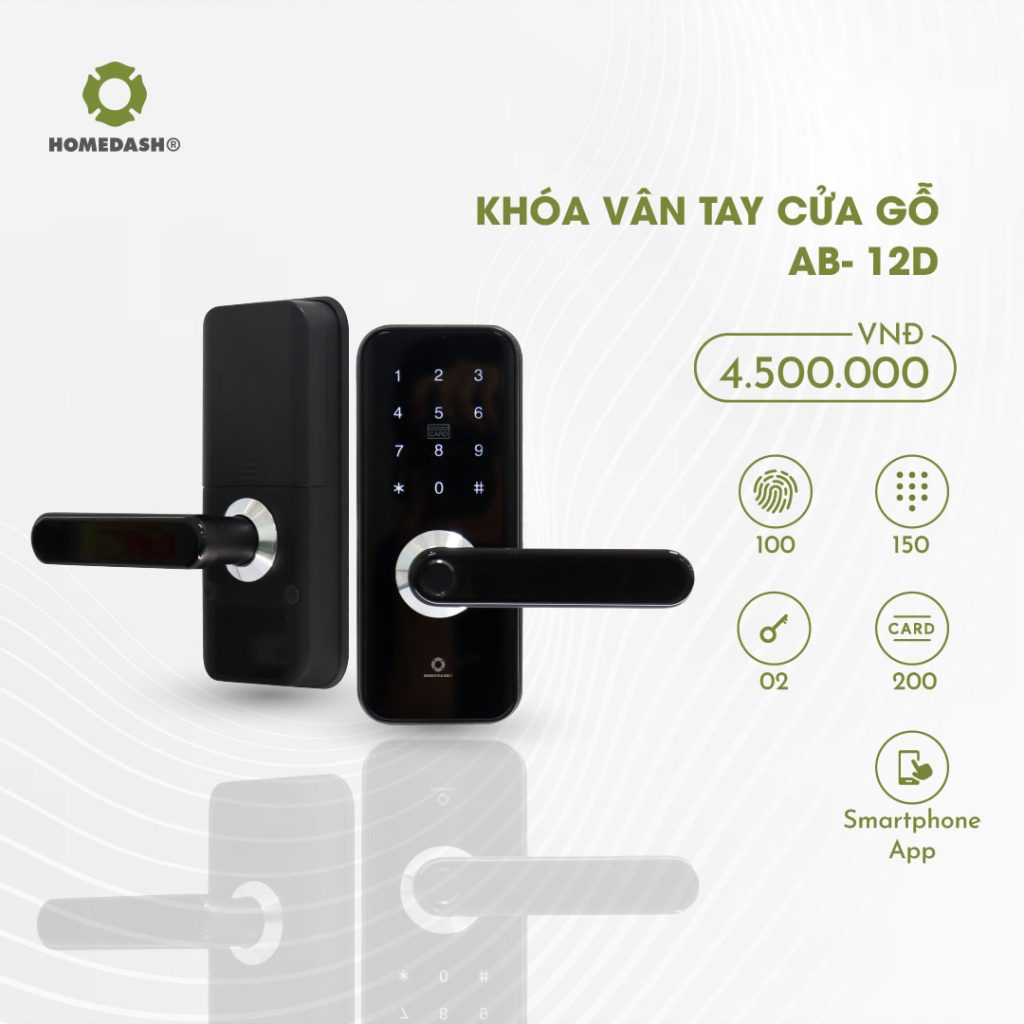 Khoá vân tay cửa gỗ AB-12D