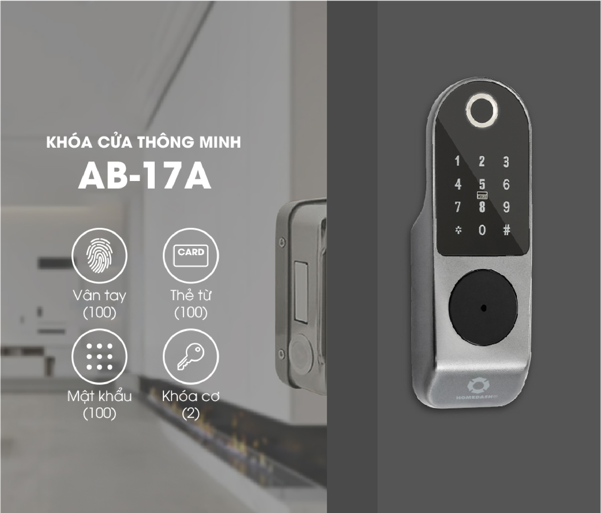 Tính năng công nghệ và bảo mật của khóa cổng vân tay 2 chiều AB-17A