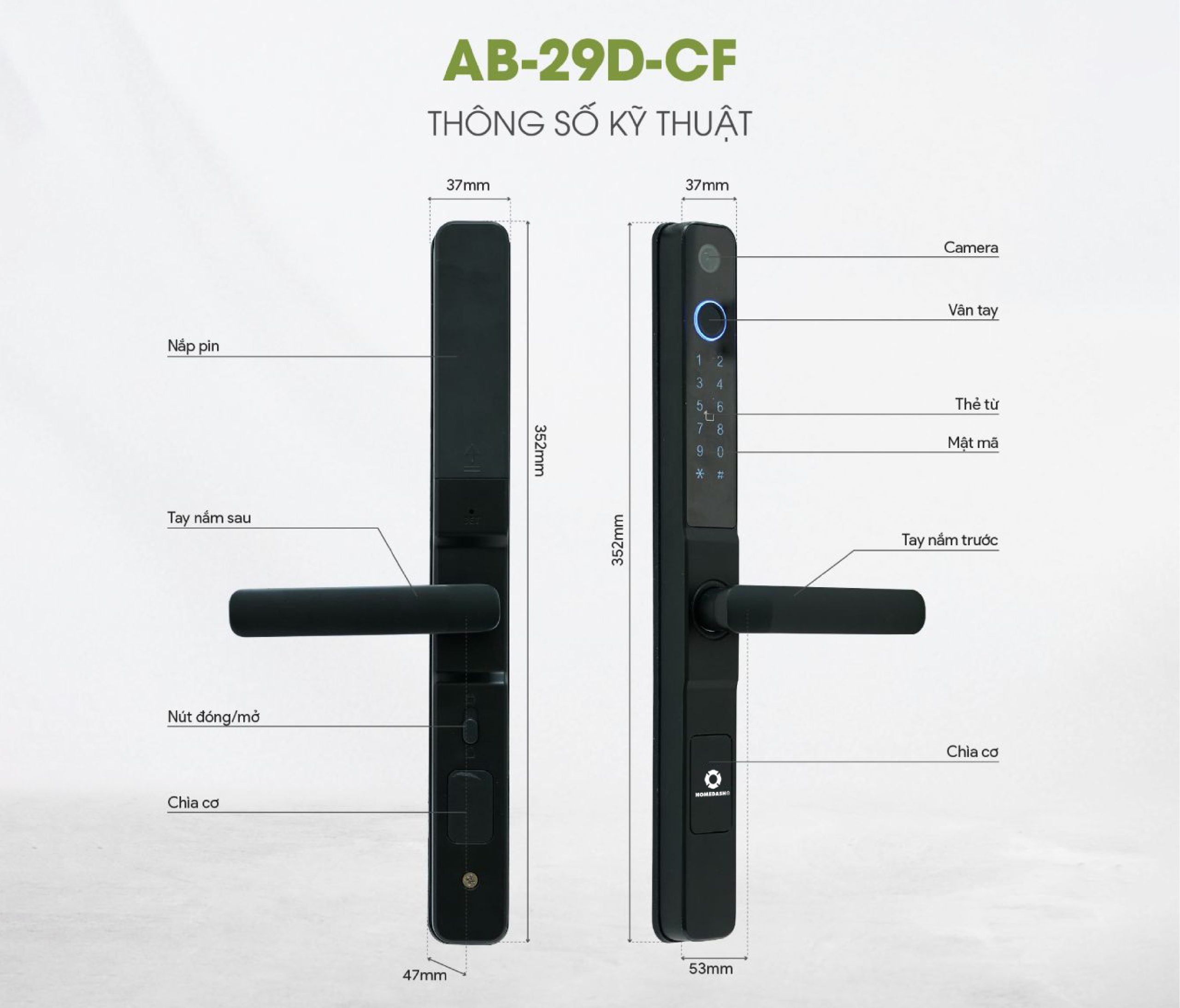 Khóa cửa điện tử có camera AB-29D-CF HomeDash