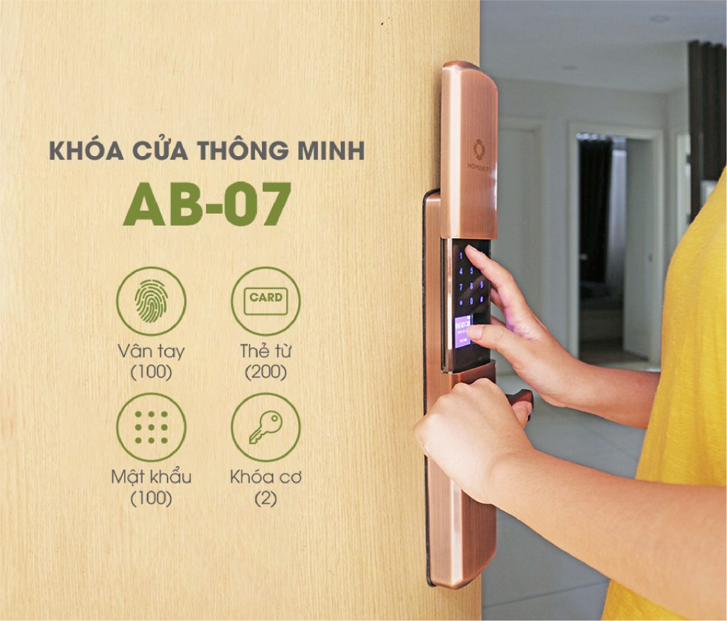 Các tính năng mở khóa của dòng khóa cửa thông minh AB-07