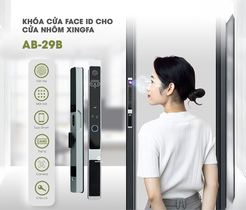 Khóa cửa Face ID cho cửa nhôm Xingfa AB-29B HomeDash