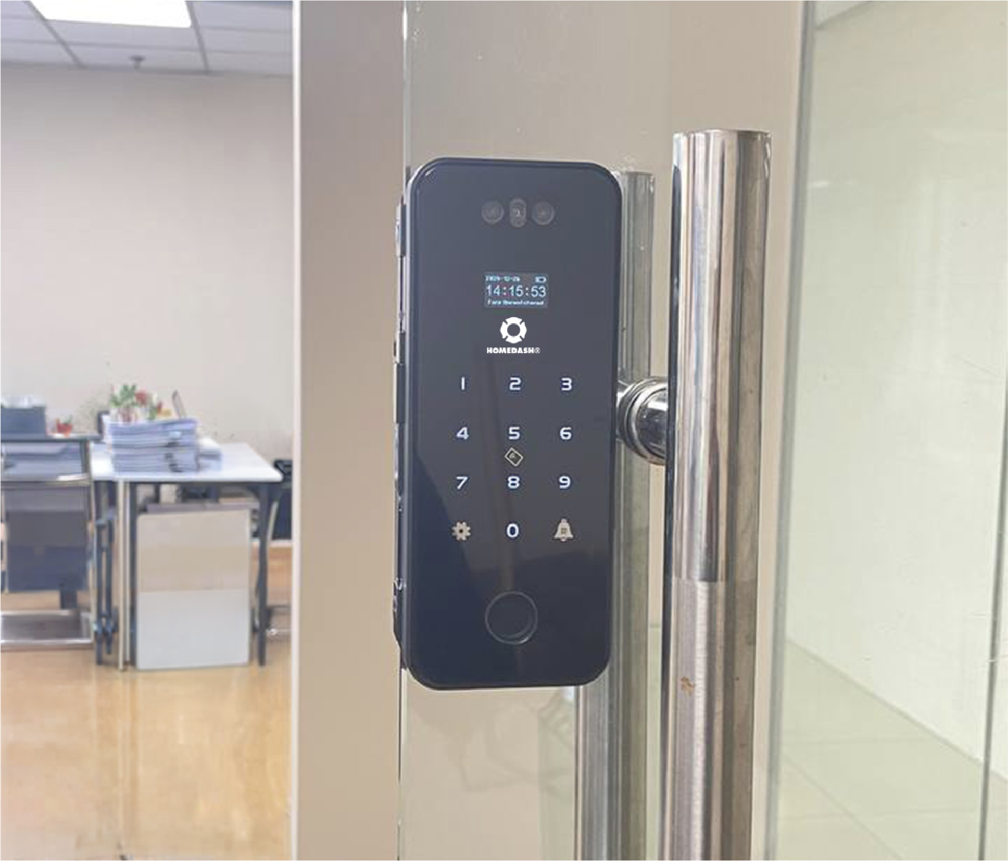 Khóa cửa kính cường lực nhận diện gương mặt AB-22D HomeDash