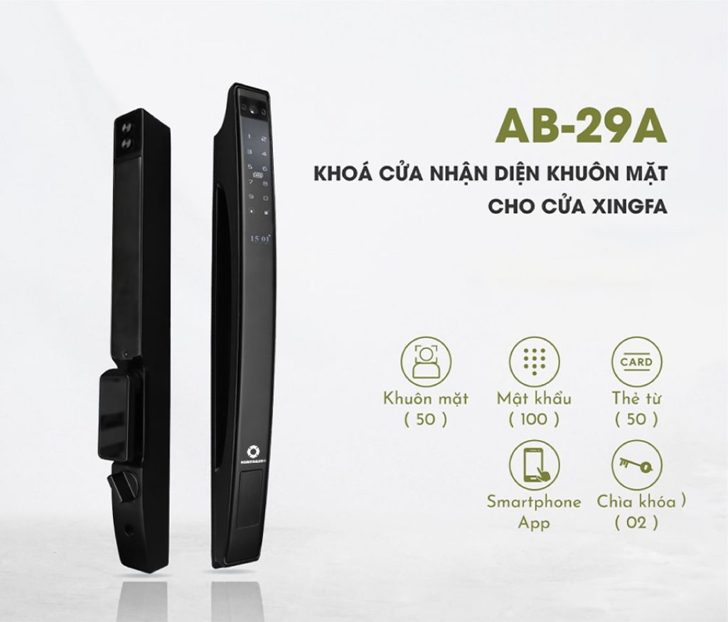 Khoá Cửa Nhận Diện Khuôn Mặt Cho Cửa Nhôm Xingfa AB-29A