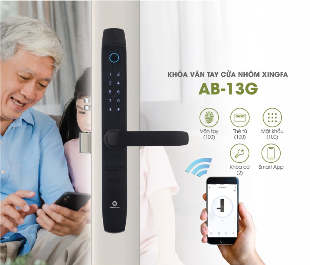 Tính năng điều khiển khóa vân tay AB-13G qua ứng dụng Tuya Smart.