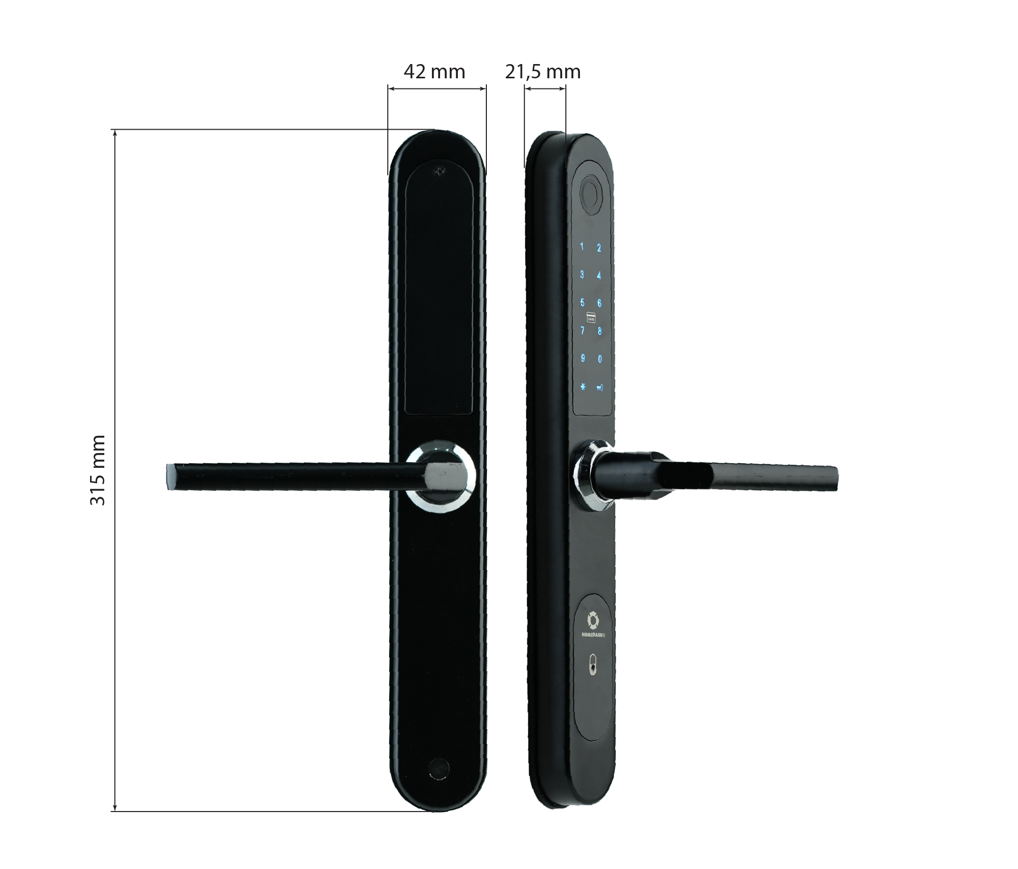 Khóa AB-04E phù hợp cửa đố hẹp từ 35mm.