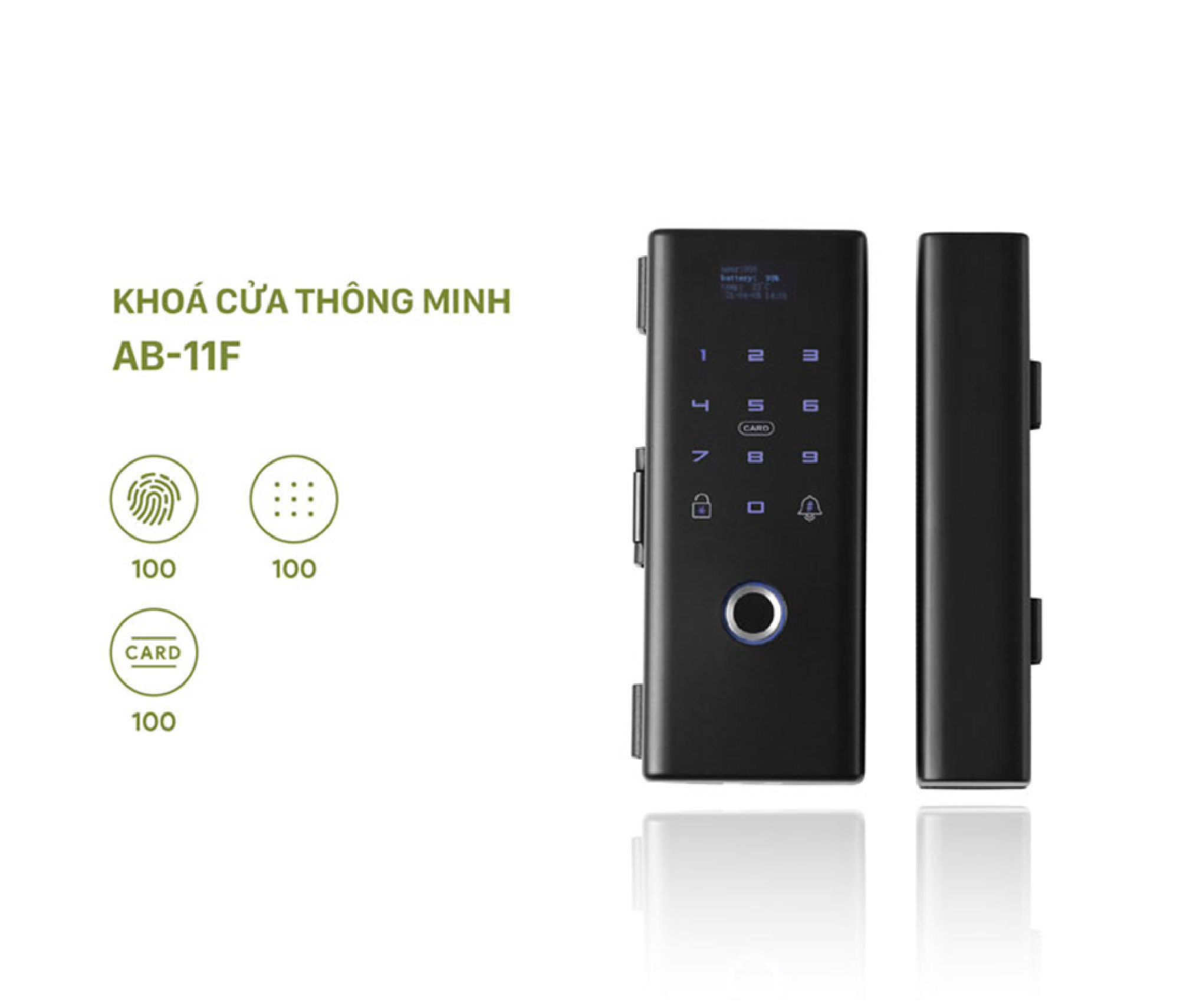 Tính năng bảo mật và công nghệ thông minh của khóa cửa kính AB-11F