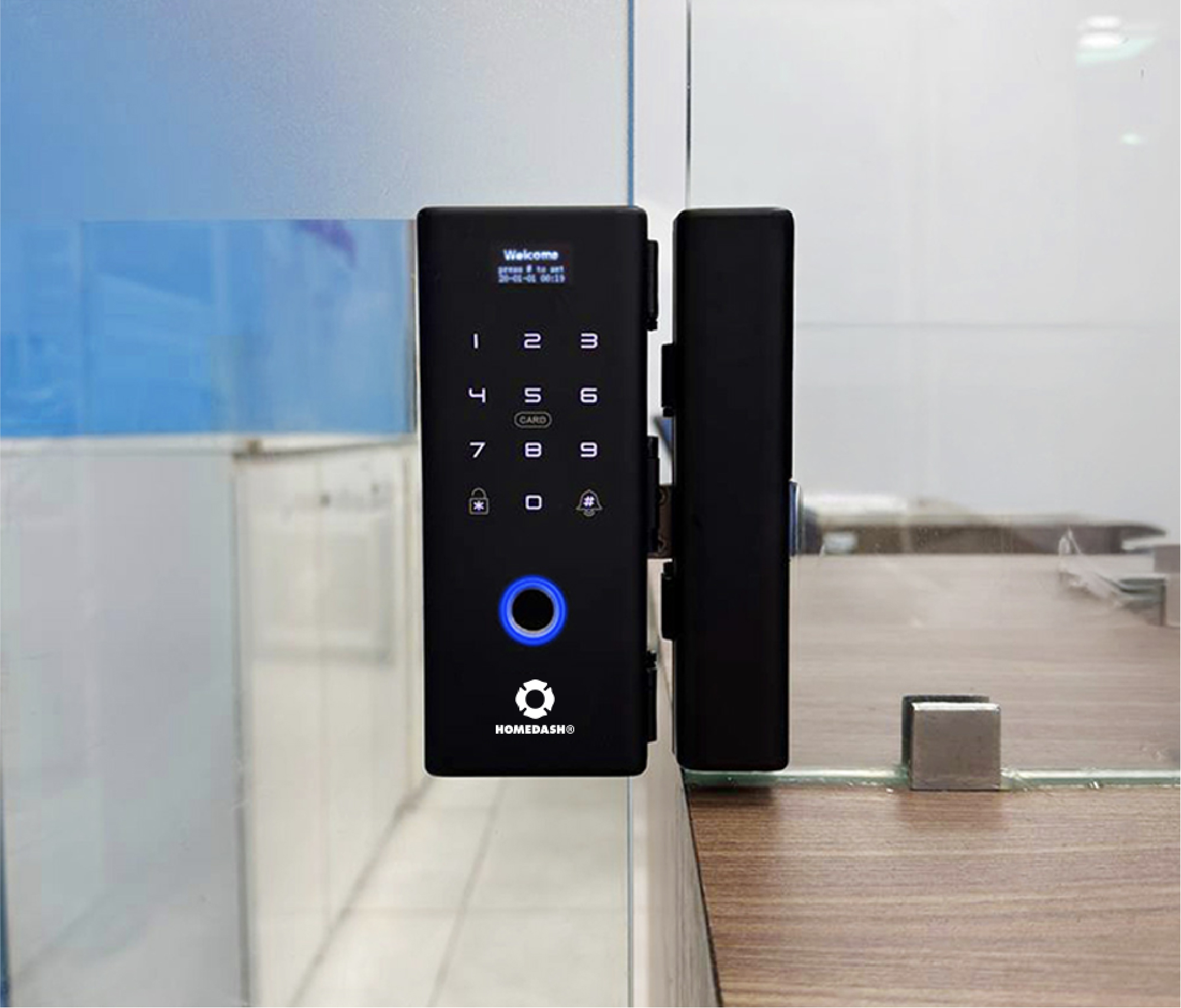 Khóa cửa kính AB-11F lắp đặt không cần khoan đục kính